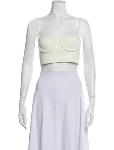 Pre-owned Orseund Iris Square Neckline Sleeveless Crop Top In Blue