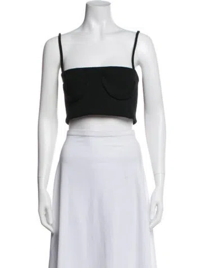 Pre-owned Orseund Iris Square Neckline Sleeveless Crop Top In Blue