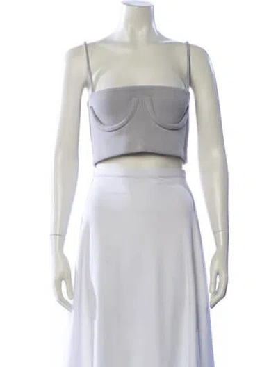 Pre-owned Orseund Iris Square Neckline Sleeveless Crop Top In Gray