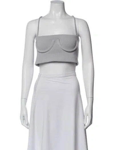Pre-owned Orseund Iris Square Neckline Sleeveless Crop Top In Gray
