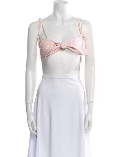 Pre-owned Orseund Iris Square Neckline Sleeveless Crop Top In Neutral