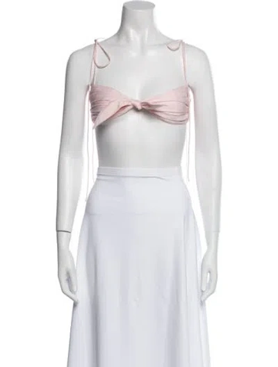 Pre-owned Orseund Iris Square Neckline Sleeveless Crop Top In Neutral