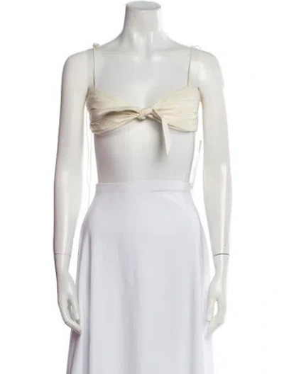 Pre-owned Orseund Iris Square Neckline Sleeveless Crop Top In Neutral