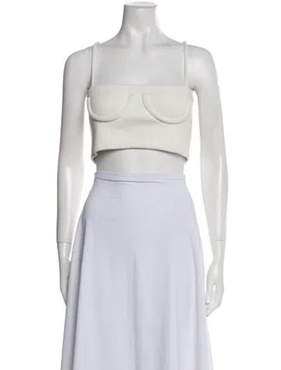 Pre-owned Orseund Iris Square Neckline Sleeveless Crop Top In Neutral