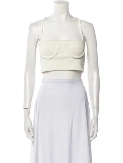 Pre-owned Orseund Iris Square Neckline Sleeveless Crop Top In Neutral