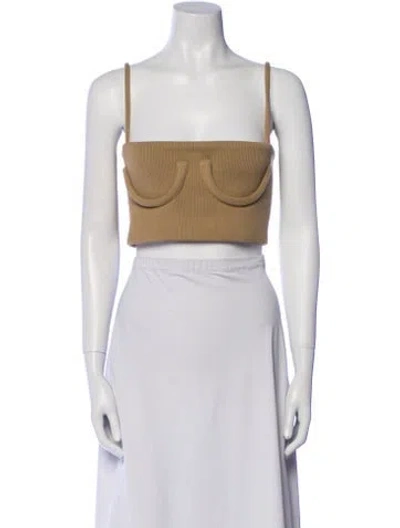 Pre-owned Orseund Iris Square Neckline Sleeveless Crop Top In Neutral