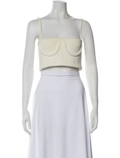 Pre-owned Orseund Iris Square Neckline Sleeveless Crop Top In Neutral