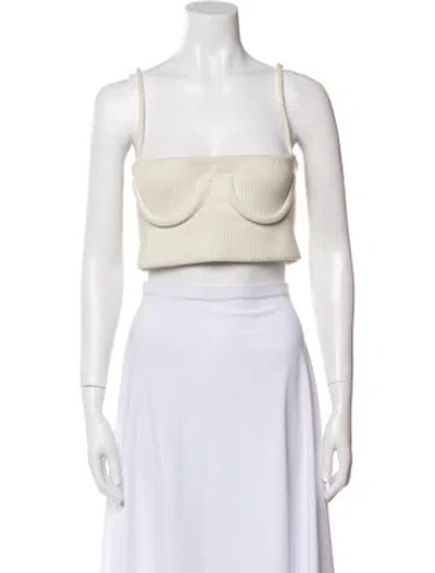 Pre-owned Orseund Iris Square Neckline Sleeveless Crop Top In Neutral