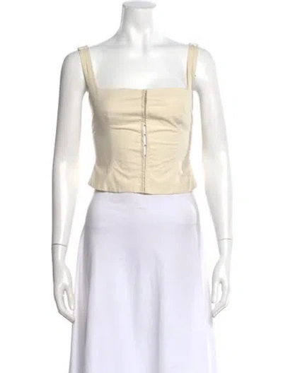 Pre-owned Orseund Iris Square Neckline Sleeveless Crop Top In Neutral