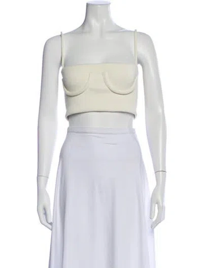 Pre-owned Orseund Iris Square Neckline Sleeveless Crop Top In Neutral