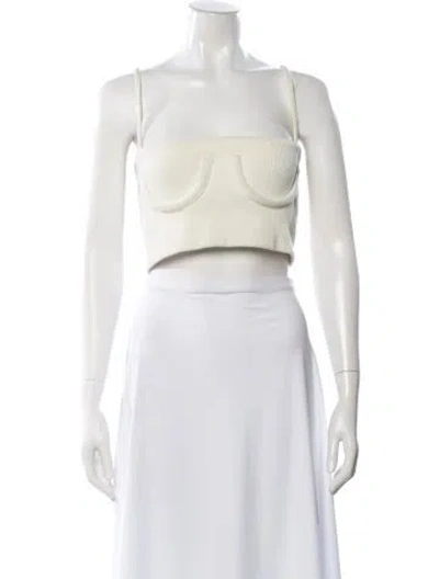 Pre-owned Orseund Iris Square Neckline Sleeveless Crop Top In Neutral