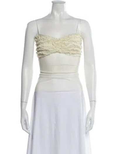 Pre-owned Orseund Iris Square Neckline Sleeveless Crop Top In Neutral
