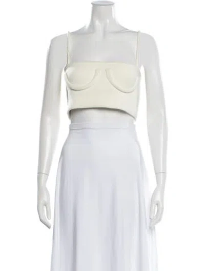 Pre-owned Orseund Iris Square Neckline Sleeveless Crop Top In Neutral