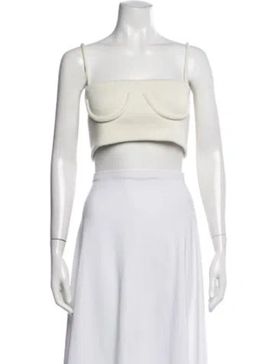 Pre-owned Orseund Iris Square Neckline Sleeveless Crop Top In Neutral
