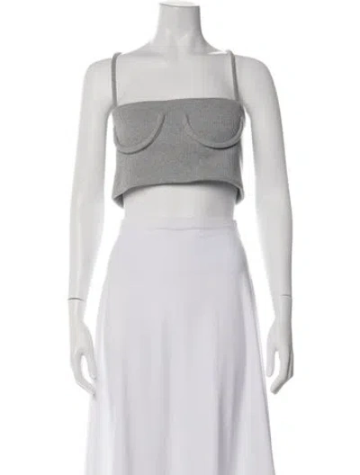 Pre-owned Orseund Iris Square Neckline Sleeveless Crop Top In Neutral