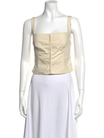 Pre-owned Orseund Iris Square Neckline Sleeveless Crop Top In Neutrals