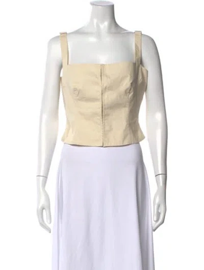Pre-owned Orseund Iris Square Neckline Sleeveless Crop Top In Neutrals