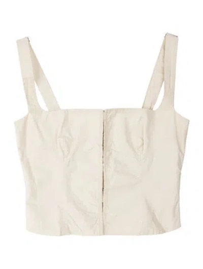 Pre-owned Orseund Iris Square Neckline Sleeveless Crop Top In Neutrals