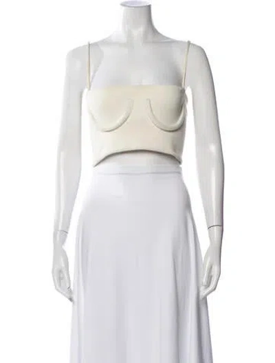 Pre-owned Orseund Iris Square Neckline Sleeveless Crop Top In Neutrals