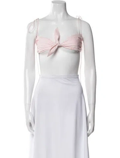 Pre-owned Orseund Iris Square Neckline Sleeveless Crop Top In Pink