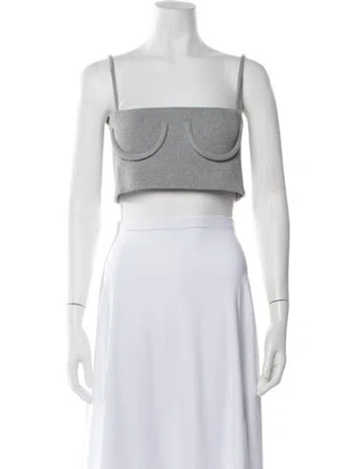 Pre-owned Orseund Iris Square Neckline Sleeveless Crop Top In White
