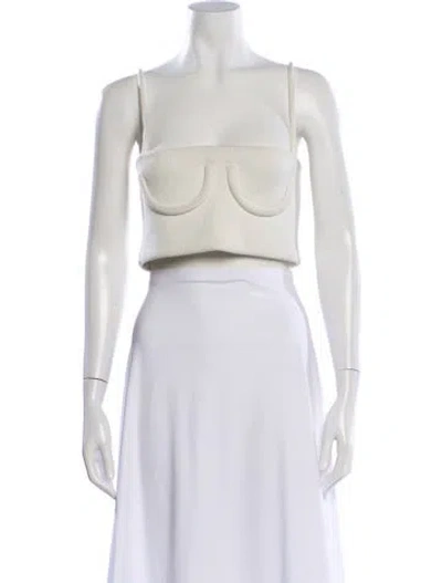 Pre-owned Orseund Iris Square Neckline Sleeveless Sports Bra In White