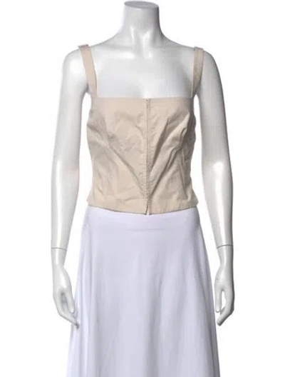 Pre-owned Orseund Iris Square Neckline Sleeveless Top In Neutrals