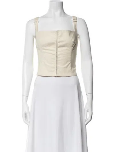 Pre-owned Orseund Iris Square Neckline Sleeveless Top In White