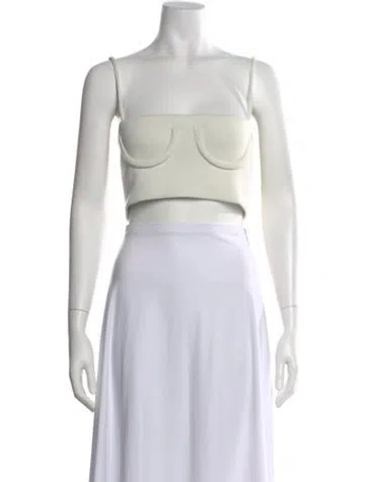 Pre-owned Orseund Iris Square Neckline Sweater In White