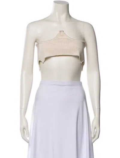 Pre-owned Orseund Iris Strapless Crop Top In Neutral