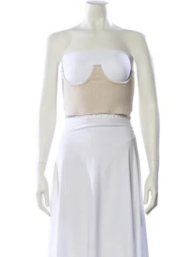 Pre-owned Orseund Iris Strapless Crop Top In Neutral