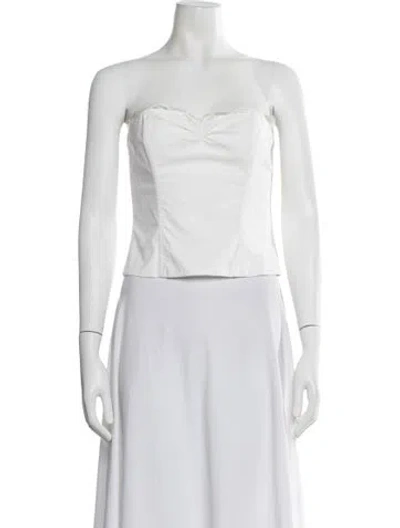 Pre-owned Orseund Iris Strapless Crop Top In Neutral
