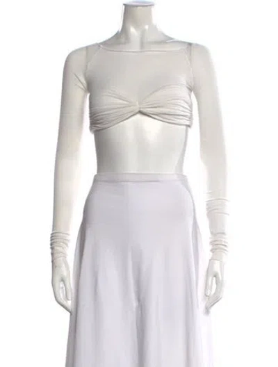 Pre-owned Orseund Iris Strapless Crop Top In Neutral