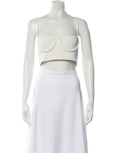 Pre-owned Orseund Iris Strapless Crop Top In White