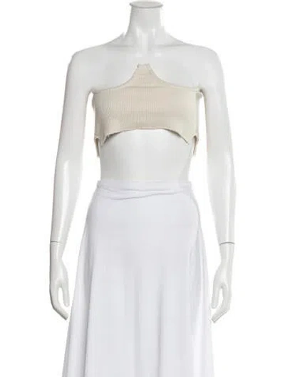 Pre-owned Orseund Iris Strapless Sweater In White