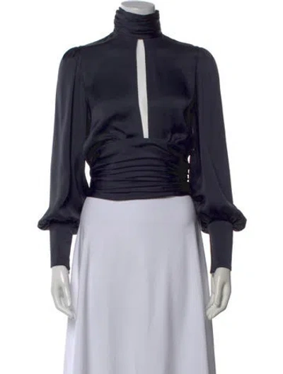 Pre-owned Orseund Iris Turtleneck Long Sleeve Blouse W/ Tags In Blue