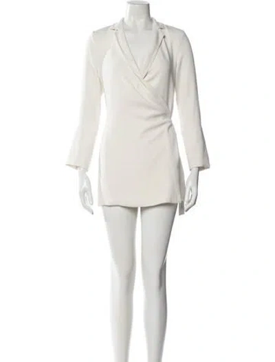 Pre-owned Orseund Iris V-neck Mini Dress In White