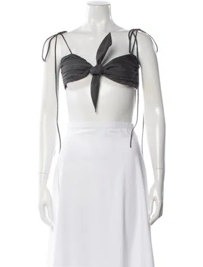 Pre-owned Orseund Iris Wool Asymmetrical Crop Top In White