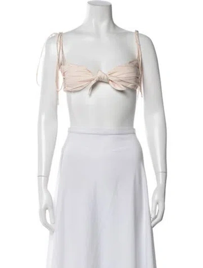 Pre-owned Orseund Iris Wool Striped Crop Top In Neutral