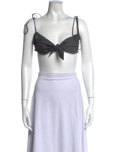 Pre-owned Orseund Iris Wool Striped Crop Top In Neutrals
