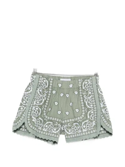 Orsina Bandana-print Embroidered Mini Shorts In Multi