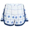 Orsina Cotton Shorts Blue Check Floral S