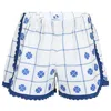 Orsina Cotton Shorts Blue Trim Floral L