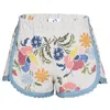 Orsina Cotton Shorts Blue Trim Multi Floral S