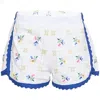 Orsina Cotton Shorts Blue Trim Square Print S