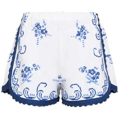 Orsina Cotton Shorts Bright Blue Print M