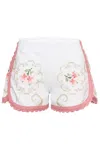 Orsina Cotton Shorts Coral Trim Floral Print Xs