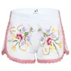 Orsina Cotton Shorts Deep Pink Trim Floral Xs