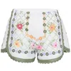 Orsina Cotton Shorts Green Flowing Floral S