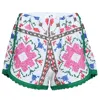 Orsina Cotton Shorts Multi Print Green Trim M